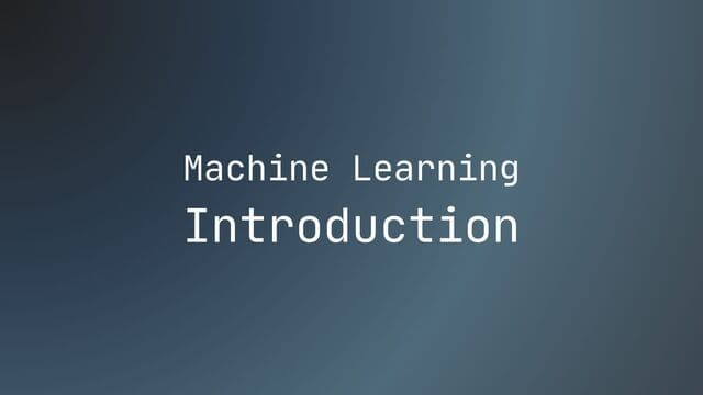 Understanding ML: Introduction